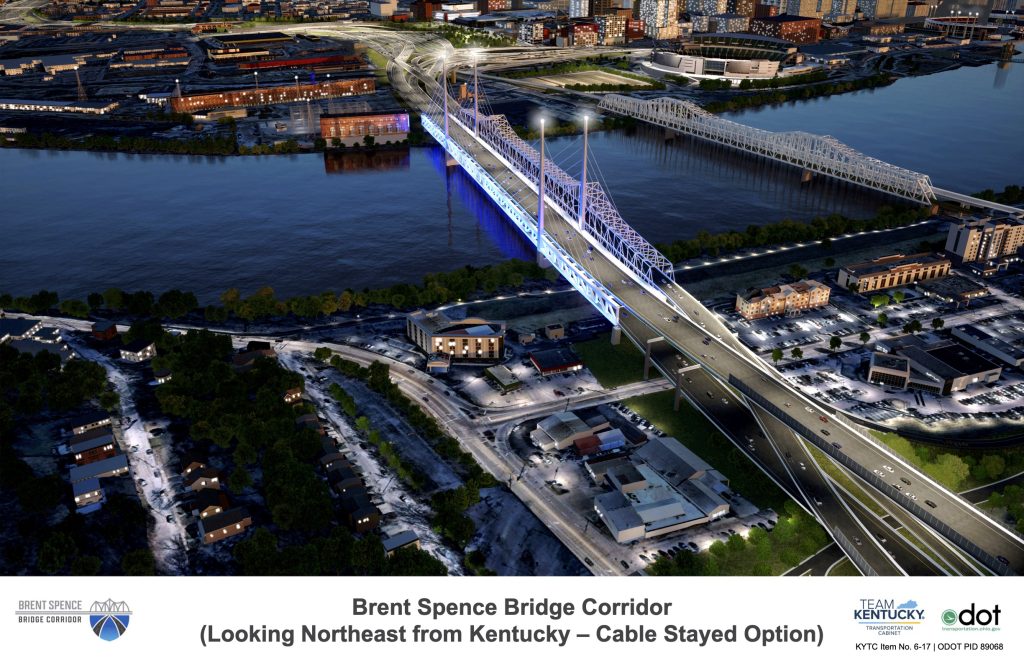 Brent Spence Bridge Corridor
Looking Northeast from Kentucky, Arch Bridge Option